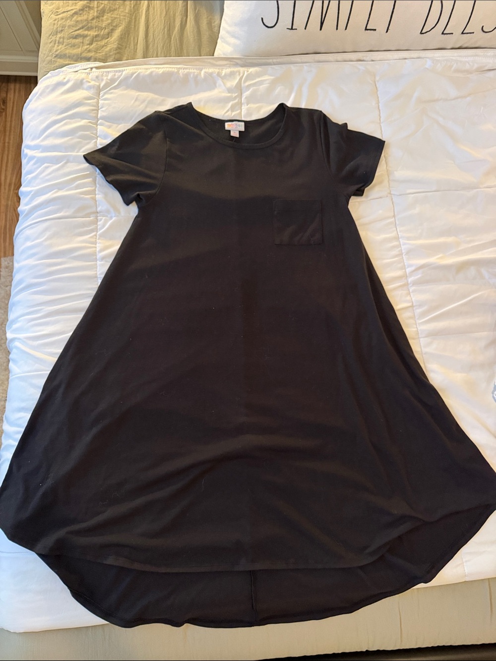 LuLaRoe Black High-Low Pocket Tee Dress